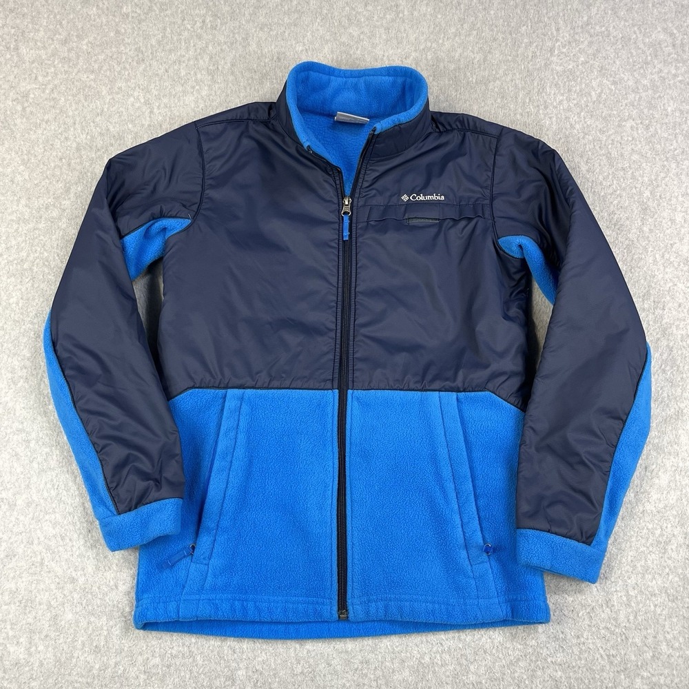 Columbia Steens Mountain Overlay Fleece Jacket Blue Youth Large 14/16 Winter